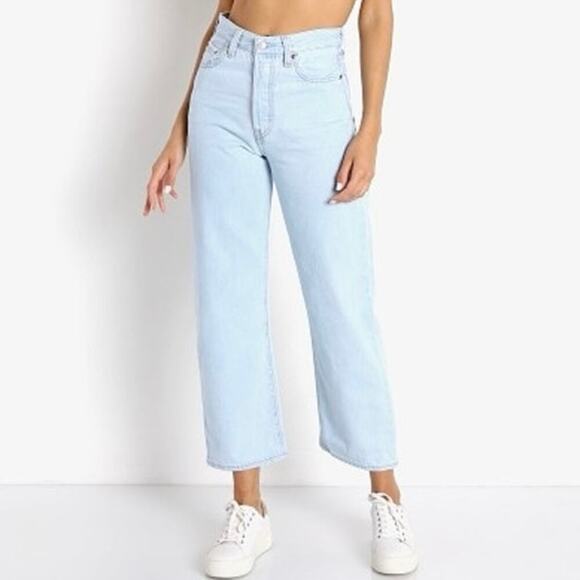 Levi’s Ribcage Straight Ankle High Rise Jeans Bernal Love Size 25 - Picture 1 of 9